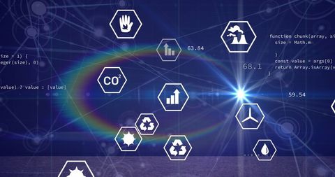 Digitally Connected Renewable Energy and Environmental Icons - Download Free Stock Images Pikwizard.com