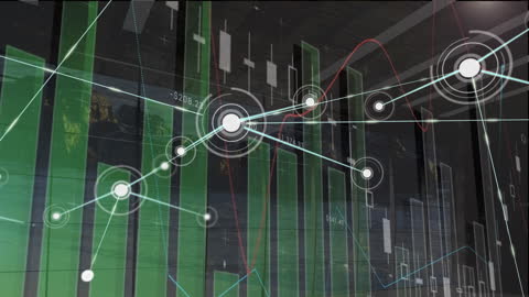 Digital Data Network Illustration with Analytics