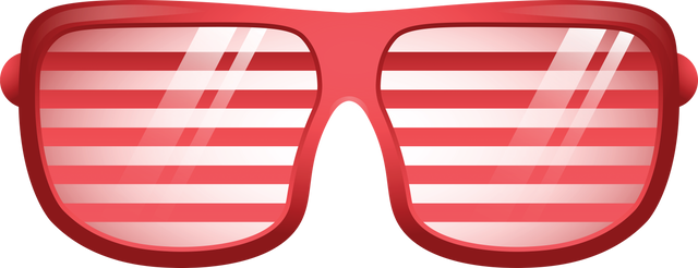 Red Glasses with Horizontal Stripes on Transparent Background for Party and Fashion Themes - Download Free Stock Videos Pikwizard.com