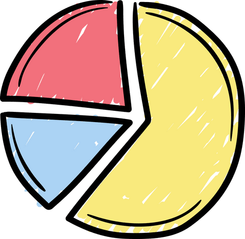 colorful transparent hand-drawn pie chart illustration - Download Free Stock Videos Pikwizard.com