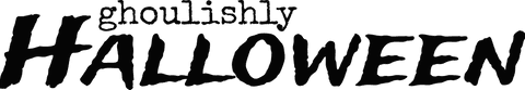 Transparent text ghoulishly halloween design illustration