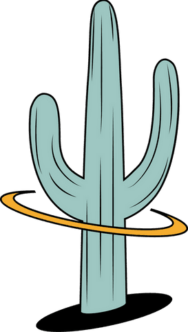 transparent cartoon cactus with orbiting gold ring for whimsical design - Download Free Stock Videos Pikwizard.com