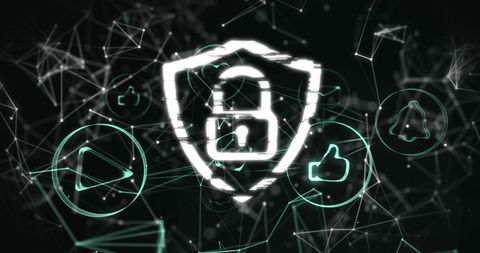 Cybersecurity Concept with Digital Network Padlock Graphics - Download Free Stock Images Pikwizard.com