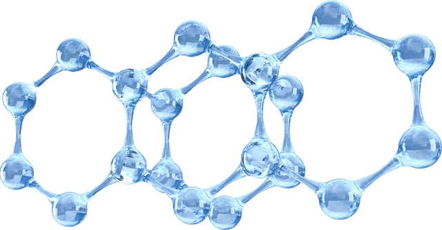 Close-Up of Transparent Blue Molecule Model with Reflecting Spheres - Download Free Stock Videos Pikwizard.com