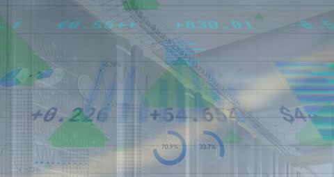 Financial Data Animation over Server Background Concept