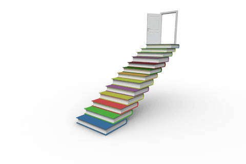 books forming staircase with open door on transparent background - Download Free Stock Videos Pikwizard.com