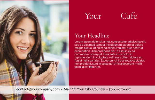 Smiling Woman With Coffee, Ideal For Ads or Profiles, Holding Coffee Cup - Download Free Stock Templates Pikwizard.com