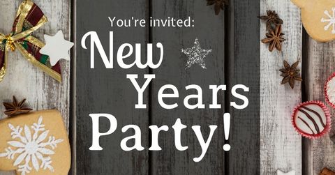Festive New Year's Party Invitation with Holiday Decor - Download Free Stock Templates Pikwizard.com