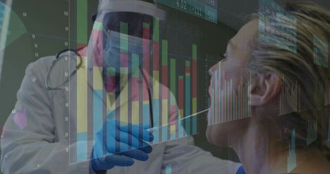 Digital Integration in Healthcare: Doctor Conducting Nasal Swab Test