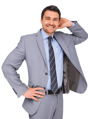 transparent background smiling businessman hand behind head - Download Free Stock Videos Pikwizard.com
