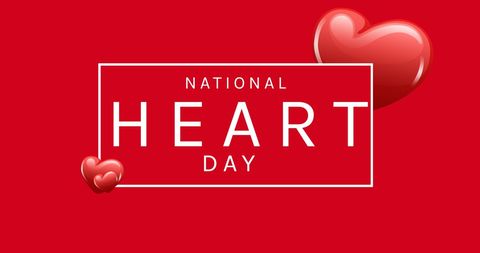 National Heart Day Celebration on Vibrant Red Background - Download Free Stock Images Pikwizard.com