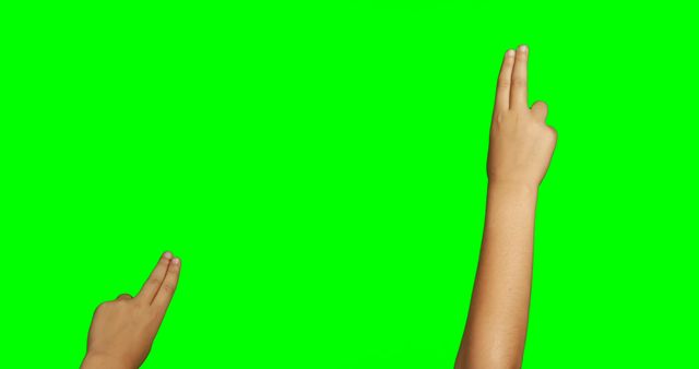 Hands Signaling Peace on Green Screen Background - Download Free Stock Images Pikwizard.com