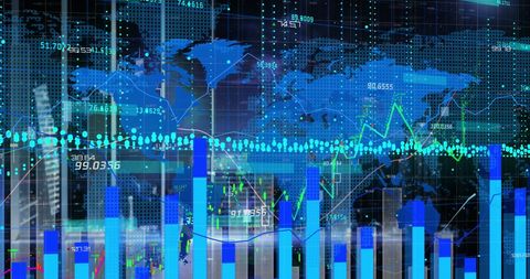 Global Financial Data Visualization with World Map and Graphs - Download Free Stock Images Pikwizard.com