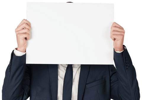 Transparent Businessman Holding Blank Card with Hidden Face - Download Free Stock Videos Pikwizard.com
