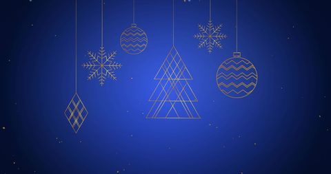 Festive Christmas Ornaments on Blue Background - Download Free Stock Images Pikwizard.com
