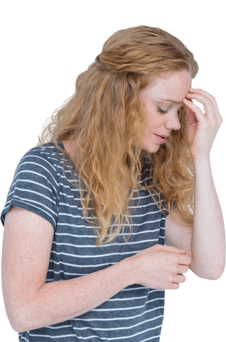 transparent woman with headache touching temple by isolated background - Download Free Stock Videos Pikwizard.com
