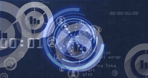 Digital Technology Abstract Matrix with Virtual Interface Elements - Download Free Stock Images Pikwizard.com