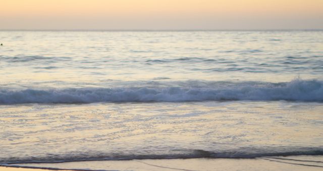 Calm Sea Waves Lapping at Shoreline During Sunset - Download Free Stock Images Pikwizard.com