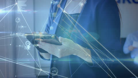 Business Professional Utilizing Digital Network Interface Technology