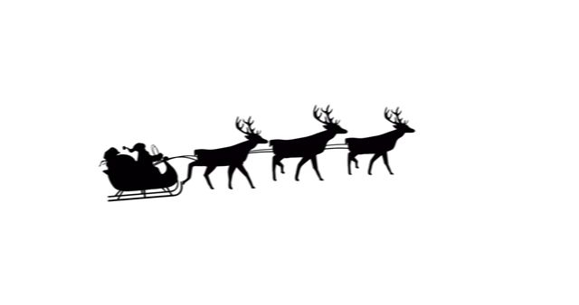 Santa Claus in Sleigh with Reindeer Silhouette - Download Free Stock Images Pikwizard.com