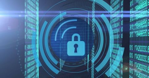 Glowing Padlock Icon in Futuristic Digital Interface - Download Free Stock Images Pikwizard.com