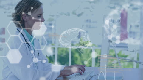 Medical Data Scientist Analyzing Digital Interface