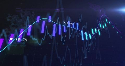 futuristic digital trading chart with neon candlesticks - Download Free Stock Images Pikwizard.com