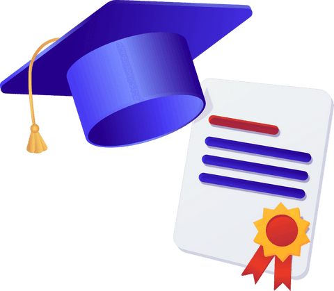 Graduation Cap and Diploma on Transparent Background for Education Icon