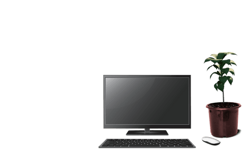 transparent setup with computer, mouse, and houseplant - Download Free Stock Videos Pikwizard.com