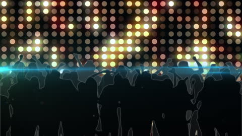 Silhouettes Dancing in Digital Disco Lights
