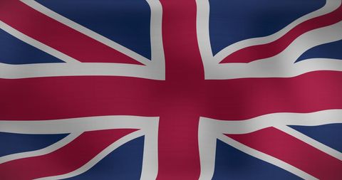 Waving uk flag symbolizing patriotism and unity