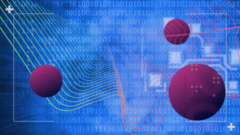 Abstract Data Binary Code with 3D Spheres Illustration
