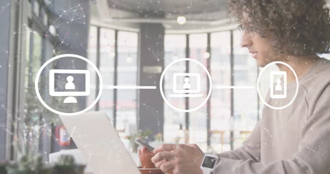 Digital Connectivity Concept with Network Interface Animation