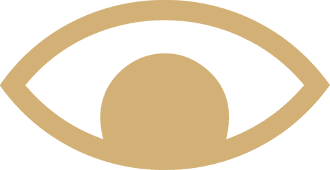 Flat Golden Eye Icon on Transparent Background