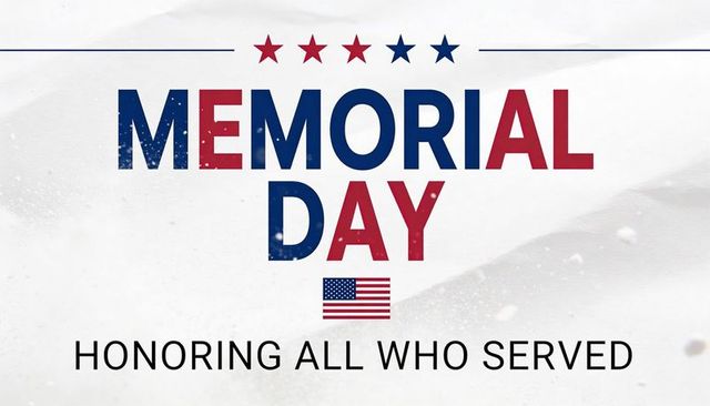 Memorial day patriotic poster honoring veterans american flag stars red blue typography