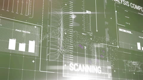 Futuristic Digital Data Processing and Interface Animation