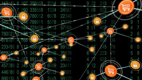 Digital Network Fortification with Data Encryption Icons