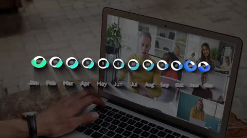 Animated Financial Data Processing with Laptop Interaction
