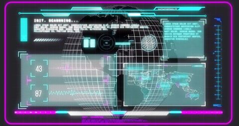Futuristic Holographic Interface with Active Data Scanning