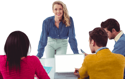 transparent business meeting featuring confident presenter - Download Free Stock Videos Pikwizard.com