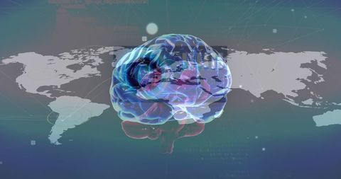 Global Digital Brain with Data Interface and Connections - Download Free Stock Images Pikwizard.com