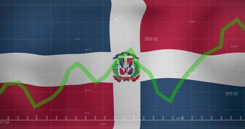 Dominican republic economic growth concept with abstract data graph