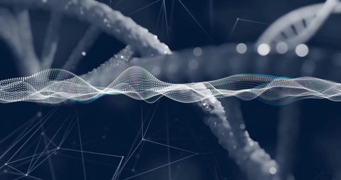 Futuristic DNA Helix with Digital Data Waves - Download Free Stock Images Pikwizard.com