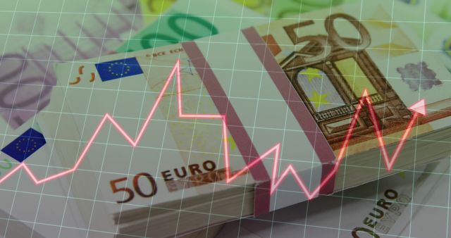 Image of graph and grid pattern over close-up of 50 and 100 euro bills on table - Download Free Stock Photos Pikwizard.com