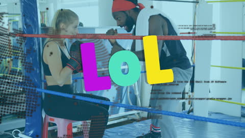 Animated Financial Data Overlay on Business People