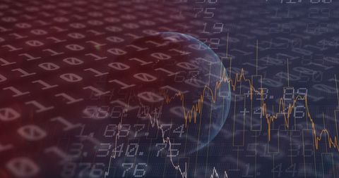 Binary Code and Financial Data Overlapping Global Sphere - Download Free Stock Images Pikwizard.com