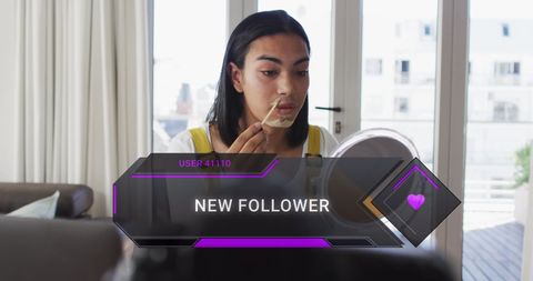 Makeup Vlogger Engaging with Followers Through Livestream - Download Free Stock Images Pikwizard.com