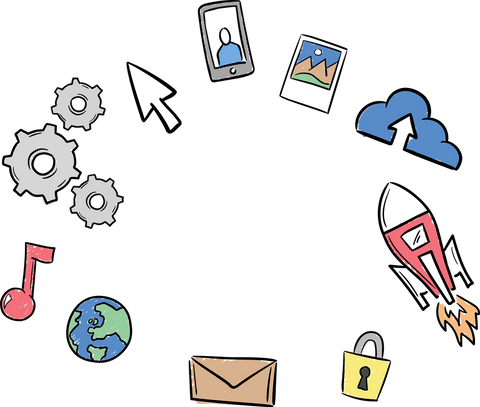 Colorful Digital Icons Circling on Transparent Background Concept - Download Free Stock Videos Pikwizard.com
