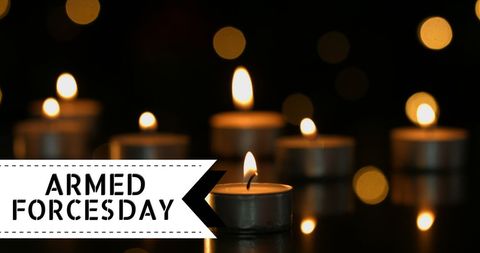 Armed Forces Day Candlelight Tribute with Lit Candles - Download Free Stock Images Pikwizard.com