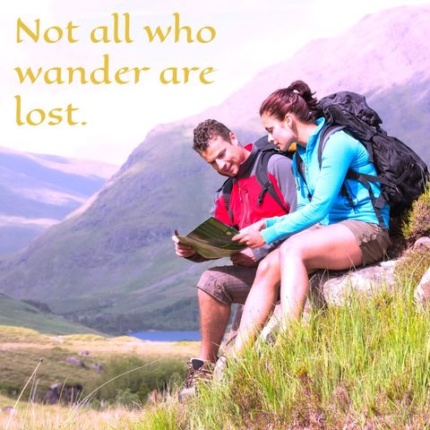 Couple trekking through vibrant mountain scenery